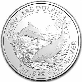 Pièce de 1 dollar australien représentant un dauphin, en argent 999/1000 (1 oz), millésime 2024