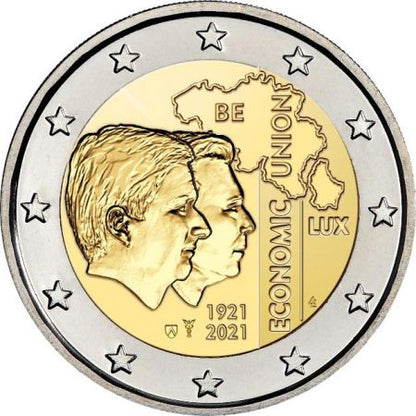 2 euros pour 100 ans de coopération entre la Belgique et le Luxembourg Belgique 2021