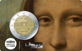 Carte de 2 euros Louvre Mona Lisa France