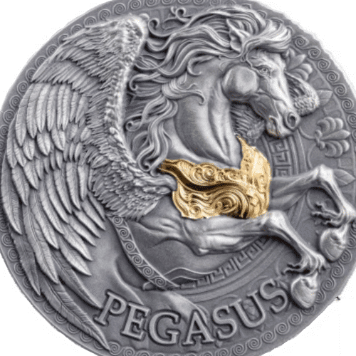 Pièce d'argent Pégase 1 oz Argent antique 999 Cameroun 2024