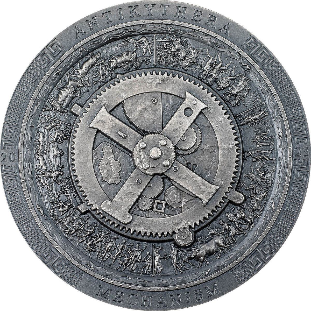 DERNIÈRE Pièce d'argent 20 $ 3 oz « Mécanisme d'Anticythère » – Îles Cook 2023