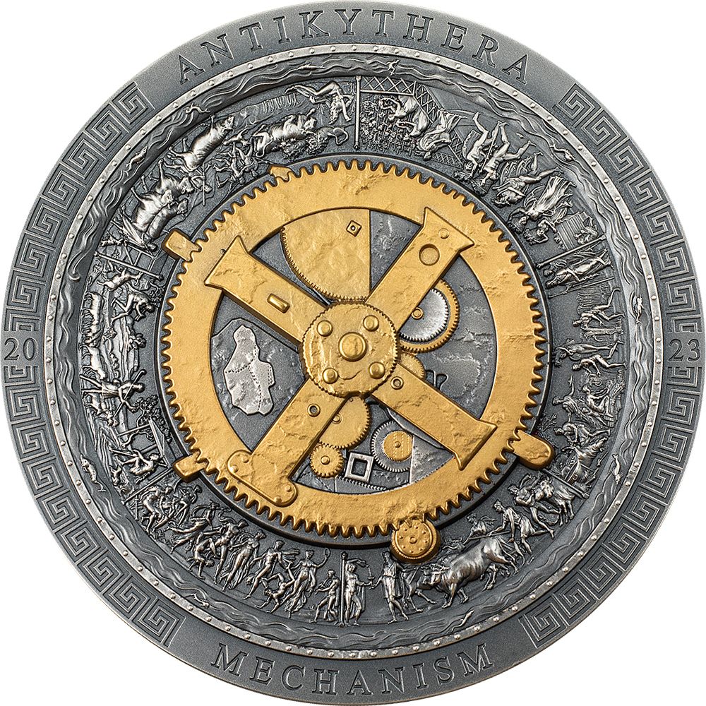 Pièce d'argent de 20 $ (3 oz) « Mécanisme d'Anticythère » – Îles Cook 2023