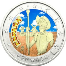 2 €, Couleur, 400 ans de Don Quichotte, Espagne, 2005