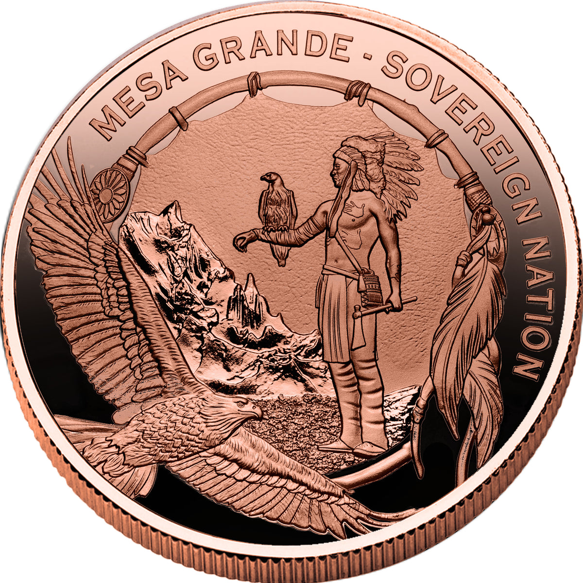 Pièce de 1 $ ÉNORME Beastman Ø 65 mm 155,55 g Cuivre Mesa Grande 2024