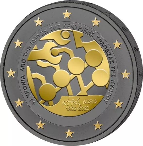 2 € Ruthénium Chypre 2023 Banque centrale de Chypre