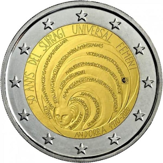 Andorre 2 Euro 2020 Suffrage universel féminin en Andorre Ampoule