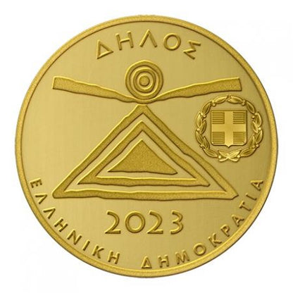 Pièce de collection en or 50 euros 24 carats – Patrimoine culturel, Délos, Grèce 2023