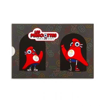 Coffret collector de 2 médailles authentiques de mascottes – Jeux olympiques de Paris 2024