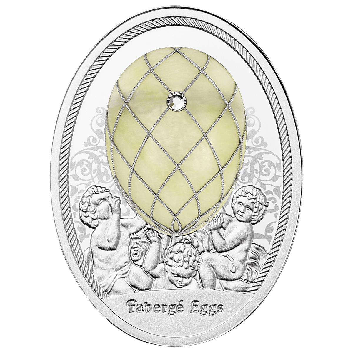 Œuf Fabergé DIAMOND TRELLIS 1$ Argent 999 Niue 2024