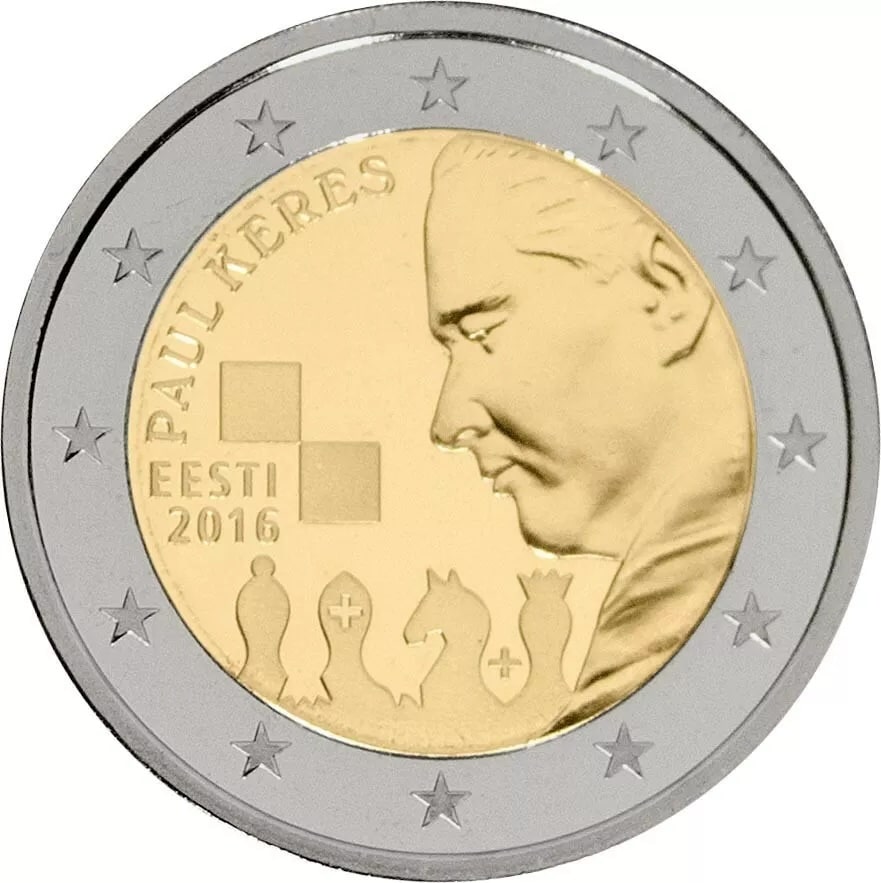 2€ Euro PAUL KERES Estonie 2016