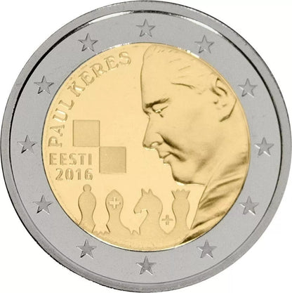 2€ Euro PAUL KERES Estonie 2016
