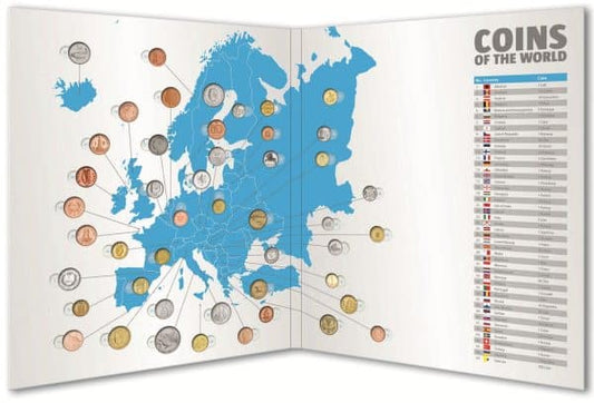 Cartes monétaires des 5 continents autour du monde avec plus de 200 pièces