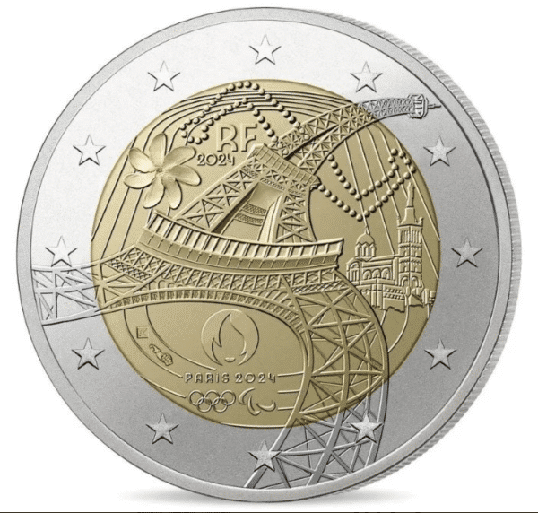 2€ Jeux Olympiques de Paris 2024 France 2024 Tour Eiffel