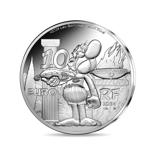 Astérix et les Jeux Olympiques Pièce de 10 € en argent 999 coloré, France 2024