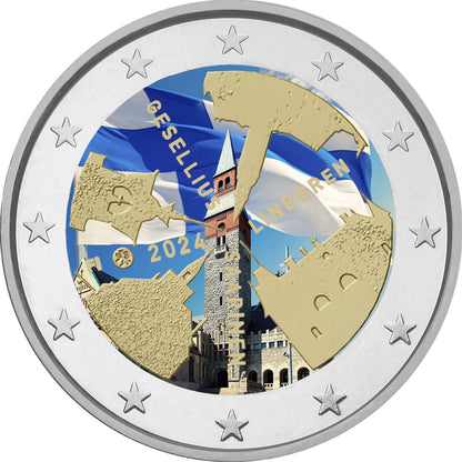 Pièce de 2 Euro Colorée Gesellius- Lindgren-Saarinen Finlande 2024