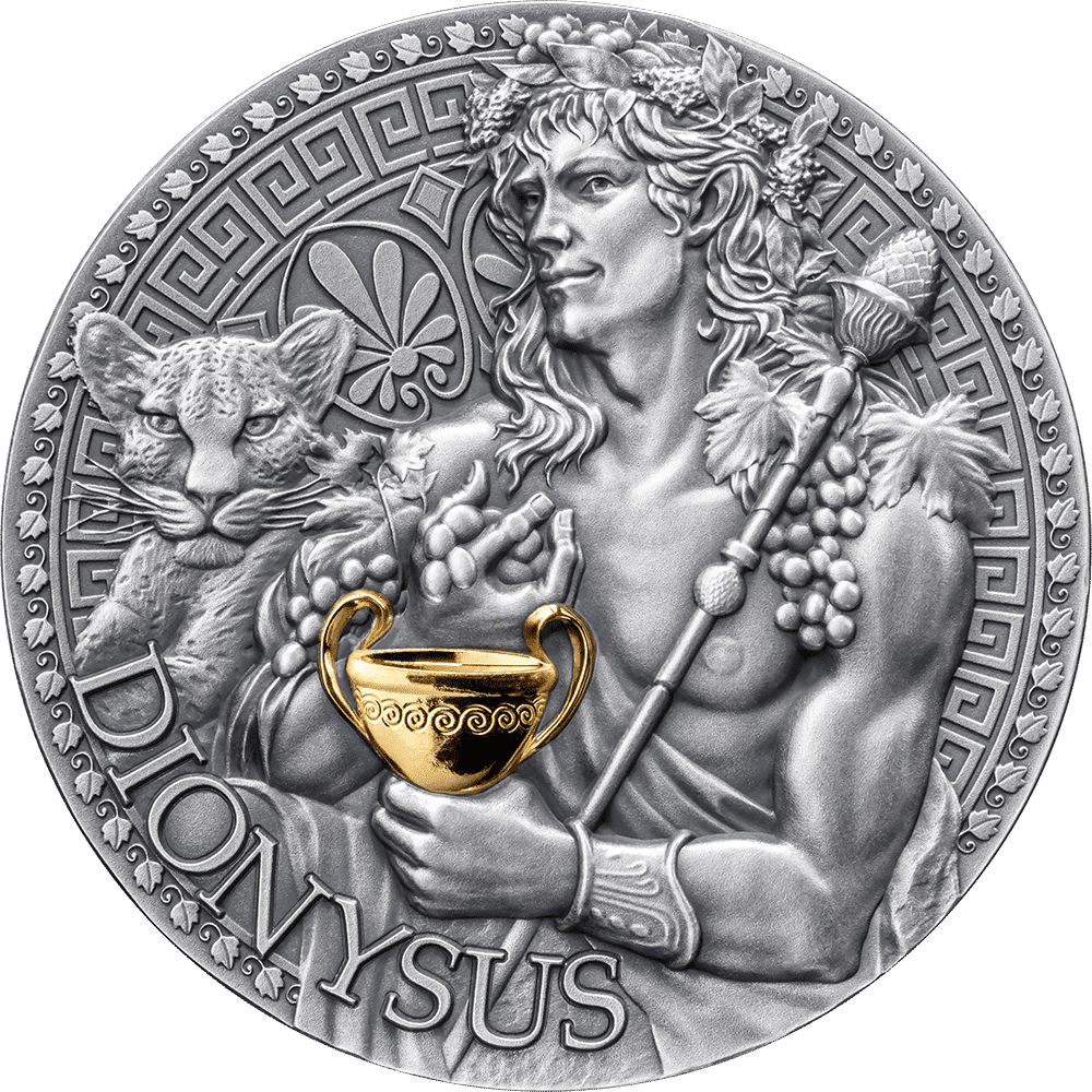Pièce d'argent 999/1000 de 1 oz « Dionysos » – Cameroun 2024