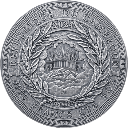 Pièce d'argent 3 oz « Hermès » – Cameroun 2024
