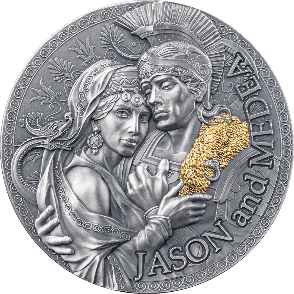 Pièce d'argent 2 oz « Médée et Jason » – Cameroun 2024