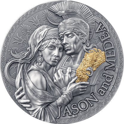 Pièce d'argent 2 oz « Médée et Jason » – Cameroun 2024