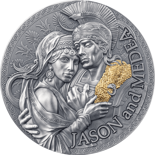 Pièce d'argent 2 oz « Médée et Jason » – Cameroun 2024