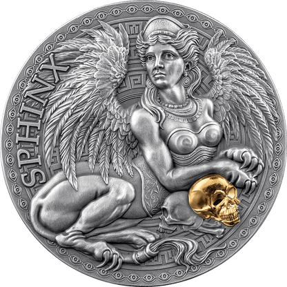 Pièce d'argent Sphinx 1 oz Argent antique 999 Cameroun 2024