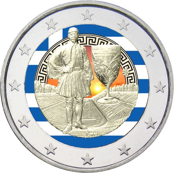 2€ Euro Grèce 2015 – 75e anniversaire de la mort de Spyros Louis, Couleur