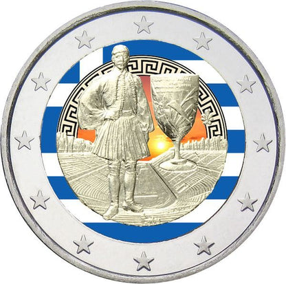 2€ Euro Grèce 2015 – 75e anniversaire de la mort de Spyros Louis, Couleur