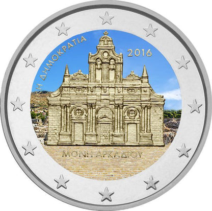2€ Euro Grèce 2016 – Holocauste du monastère d'Arkadi, Couleur