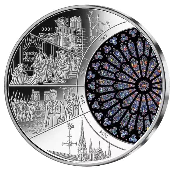 La cathédrale Notre-Dame historique en argent 925, France 2024