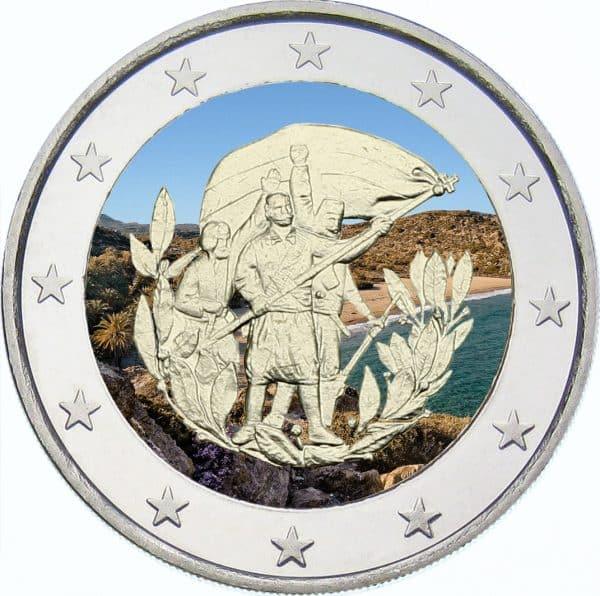 2€ Euro Grèce 2013 – Union de Crète, Colorée