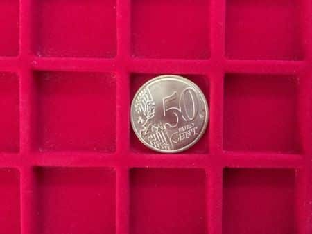 Support de rangement pour pièces de 2 euros avec capsule – Diamètre 2,4 mm – 77 pièces