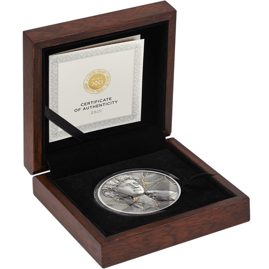 Pièce de monnaie DAVID Kintsugi en argent 2 oz 999 – Cameroun 2025