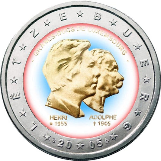2 €, Couleur, 50e anniversaire du grand-duc Henri, Luxembourg, 2005
