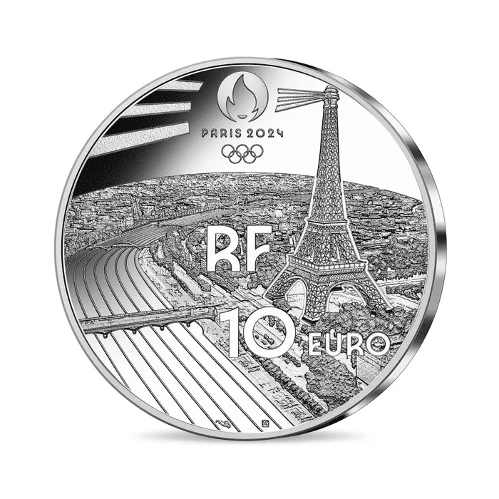 Pièce d'argent Dada olympique 999, épreuve irisée, Jeux Olympiques de Paris 2024
