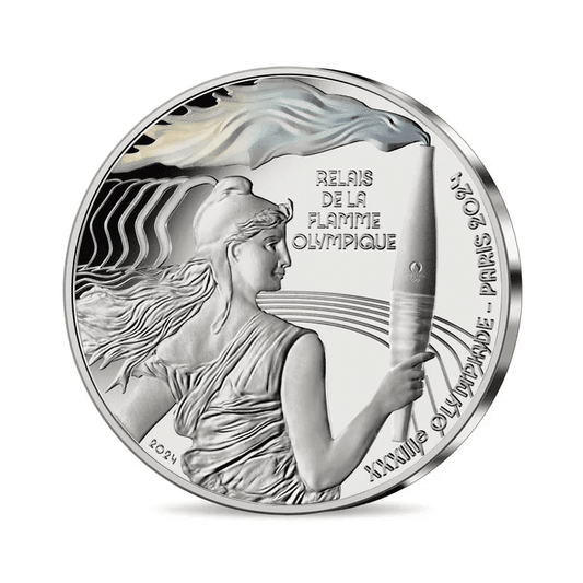 Pièce d'argent Dada olympique 999, épreuve irisée, Jeux Olympiques de Paris 2024