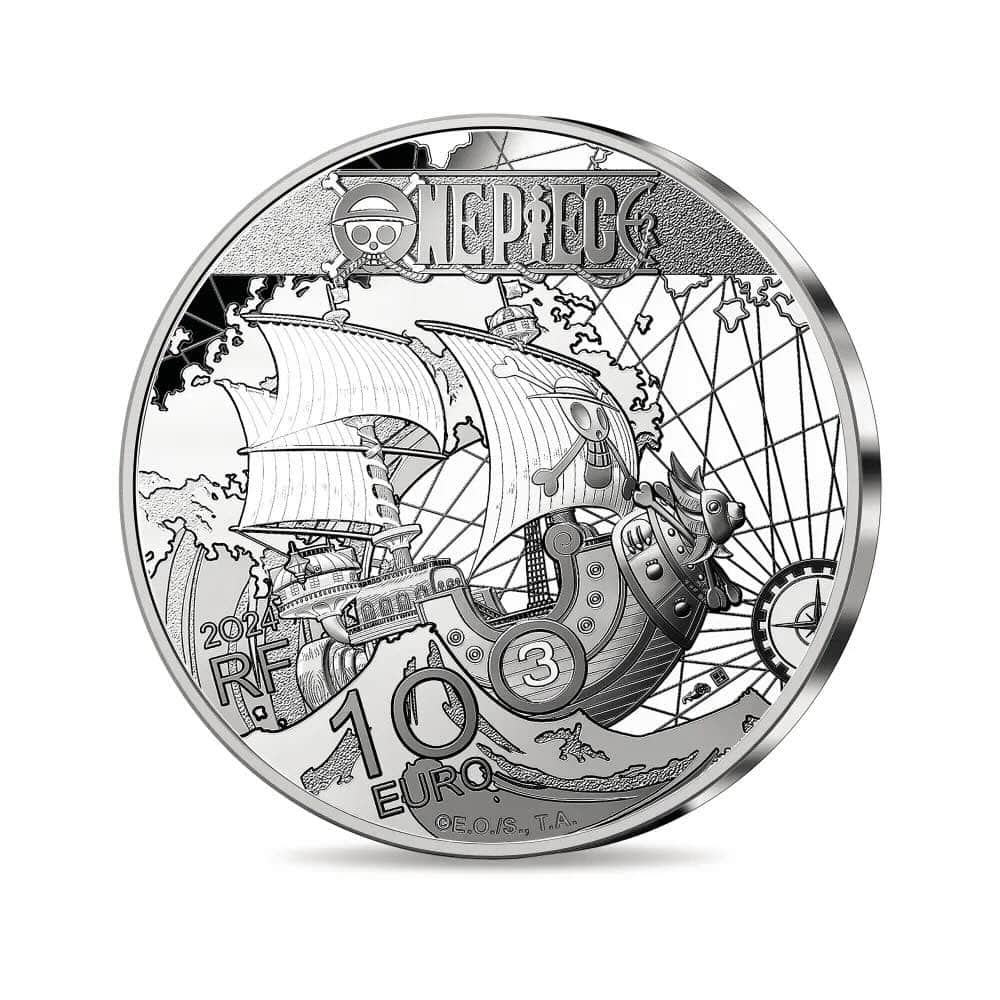 One Piece – Pièce de 10 € en argent, commémorant le 25e anniversaire – Belle Épreuve, France 2024