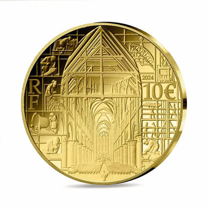 France 10 euros Notre-Dame 1/10 oz Or Belle Épreuve 24 carats 2024