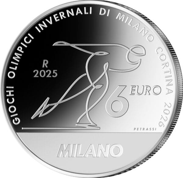 6 euros MILAN 2026 Argent 999 Jeux Olympiques Italie 2025