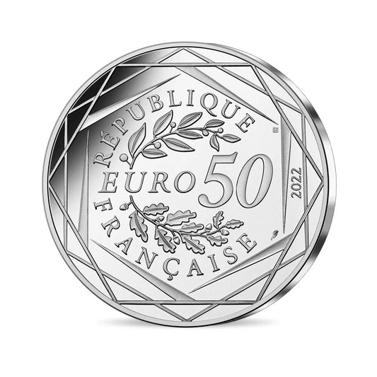Pièce de 50 € en argent Astérix Amitié avec couleur France 2022