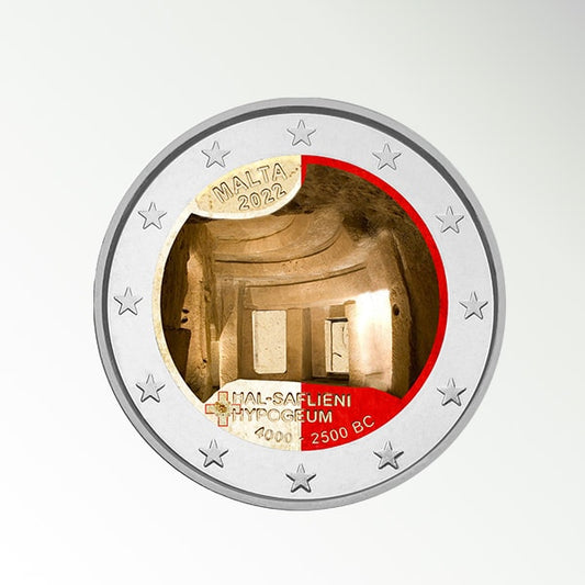 2€, couleur Hal Saflieni Basement Malte, 2022