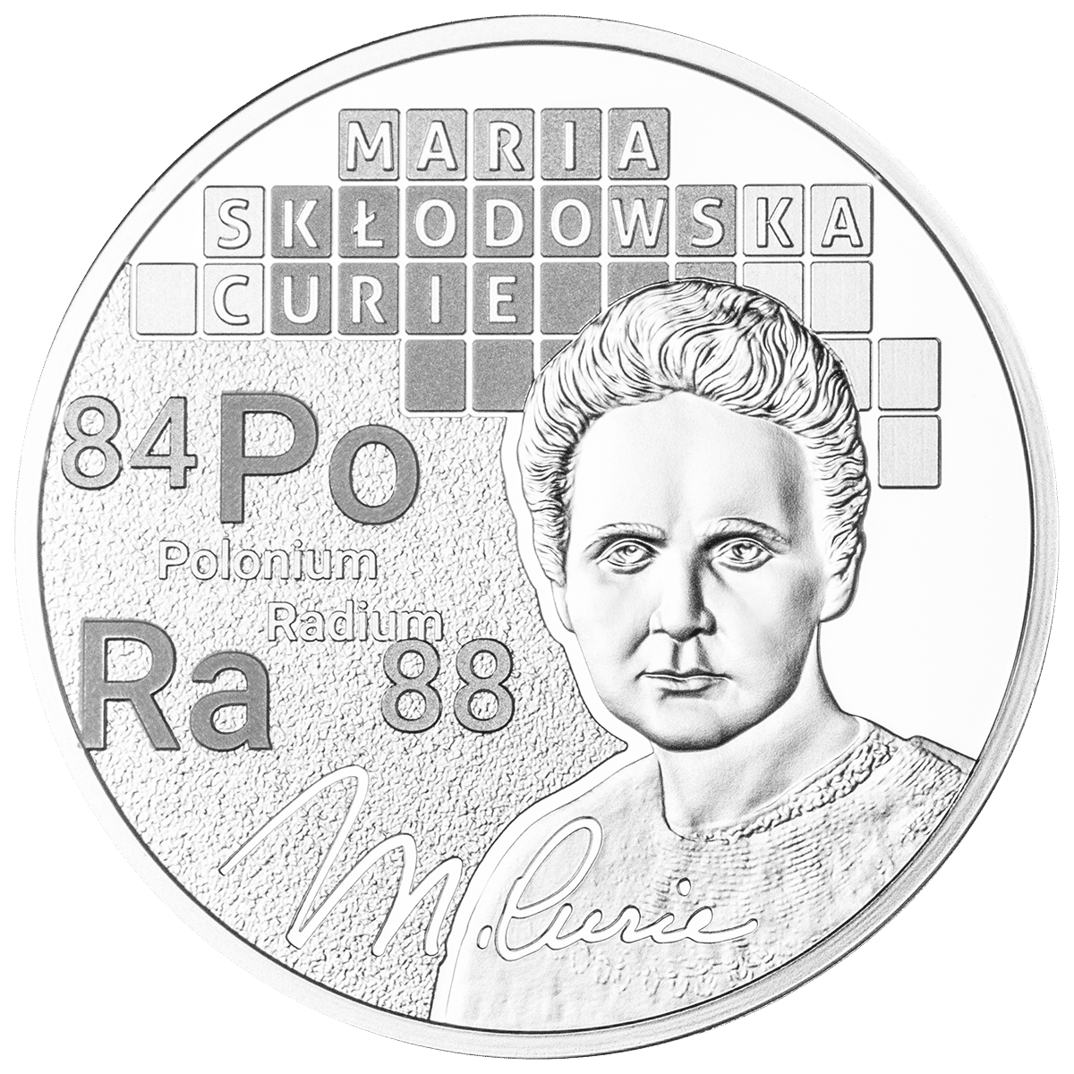 Pièce Nobel MARIE CURIE 1 $ 1 oz Argent 999 Niue 2024