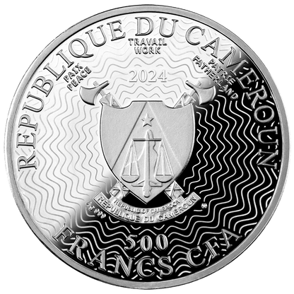 Pièce de 500 francs CFA en argent 999, Cameroun, 2024