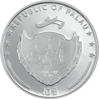 Pièce de 10 $ - Myosotis, fleurs et feuillage - Argent 999/1000, Palaos, 2023