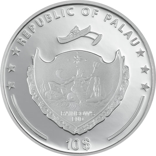 Pièce de 10 $ - Myosotis, fleurs et feuillage - Argent 999/1000, Palaos, 2023