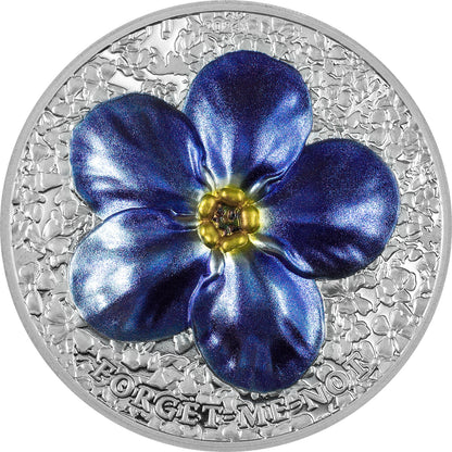 Pièce de 10 $ - Myosotis, fleurs et feuillage - Argent 999/1000, Palaos, 2023