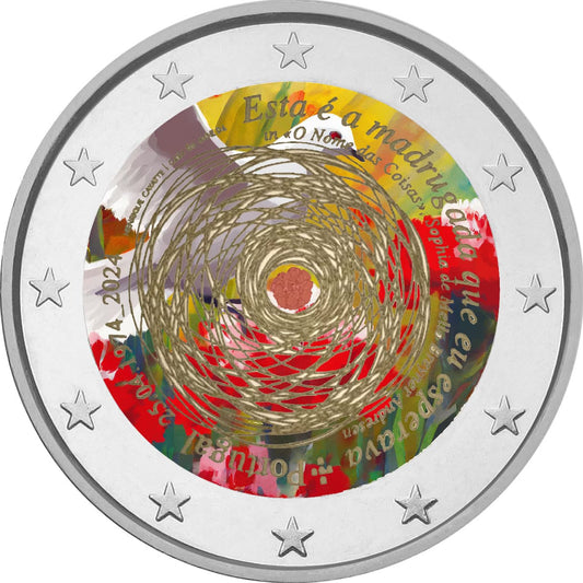 2 Euro Couleur 50 ans de la Révolution du 25 avril, Portugal 2024