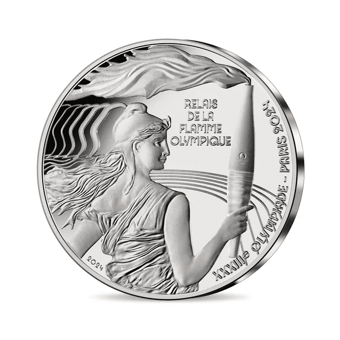 Relais de la flamme olympique Argent 999 Jeux olympiques de Paris 2024