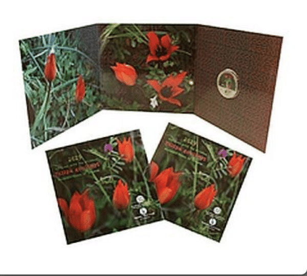 5€ Tulipe Goulimis Cu/Ni colorée Grèce 2019