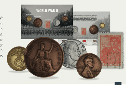 Seconde Guerre mondiale, série de 5 pièces de monnaie 1939-1945