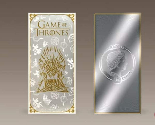 Game of Thrones 1$ Billet de banque officiel en argent 999/1000 (3 g)